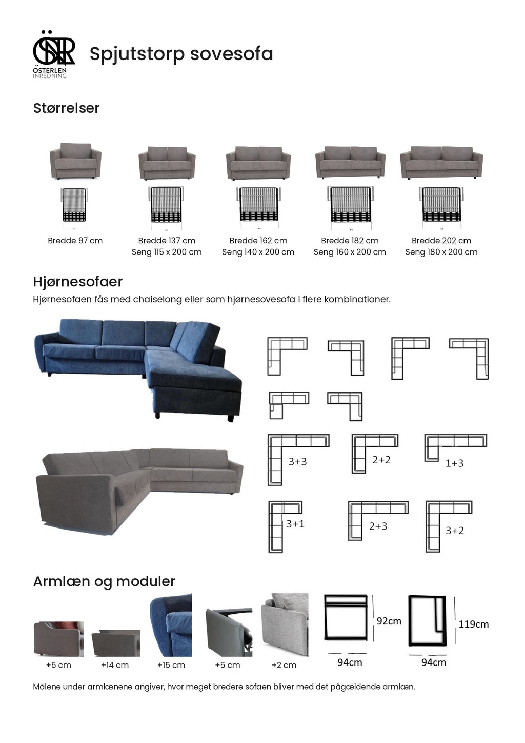 Spjutstorpssoffan sovesofa 160